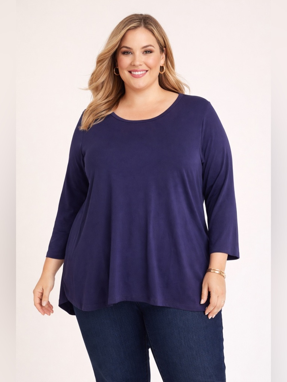 Belle by Kim Gravel blouse Navy Blue women’s size 1X